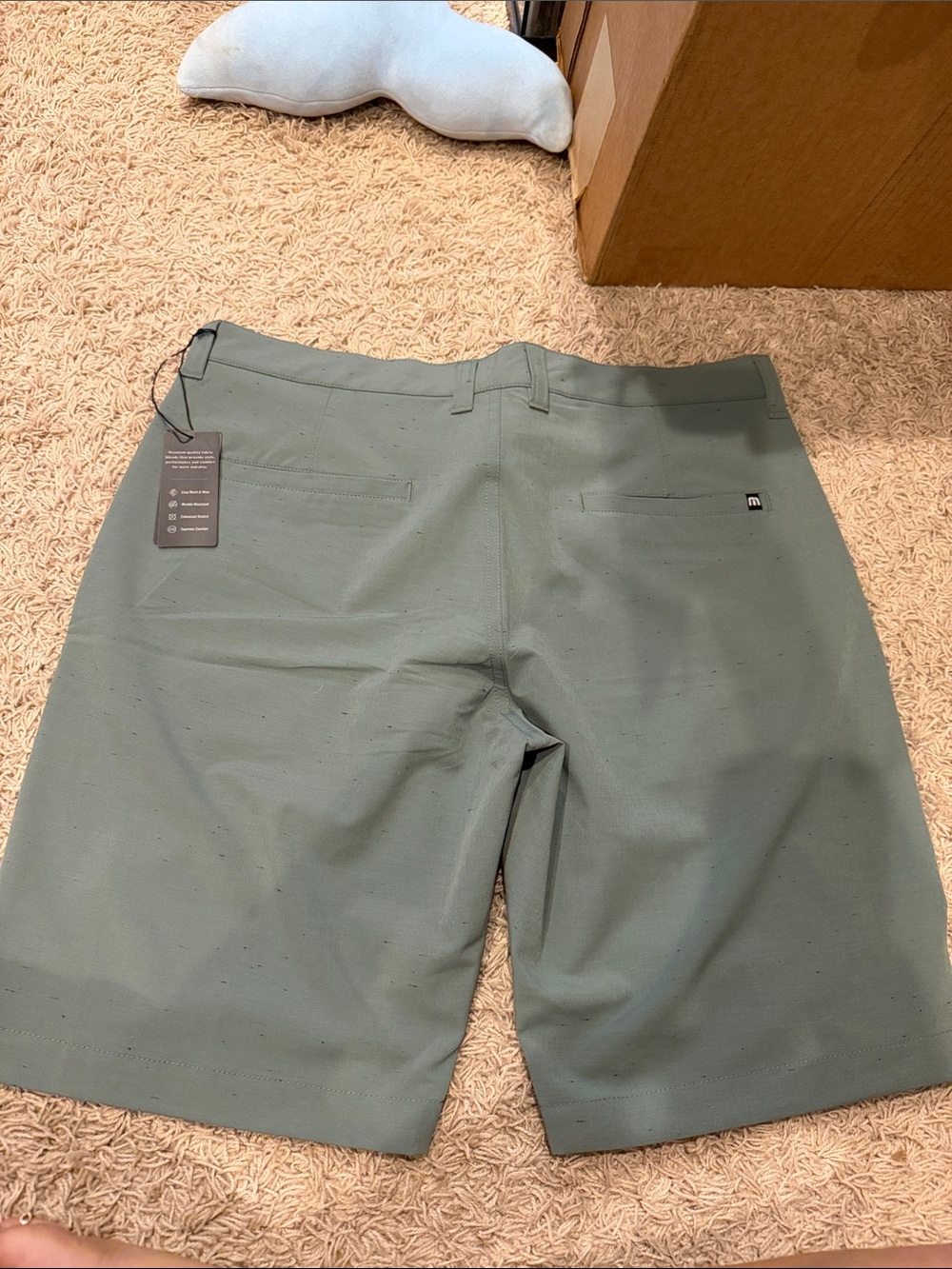 Travis Mathew Sage Green Flat-Front Performance Shorts - Picture 4 of 6